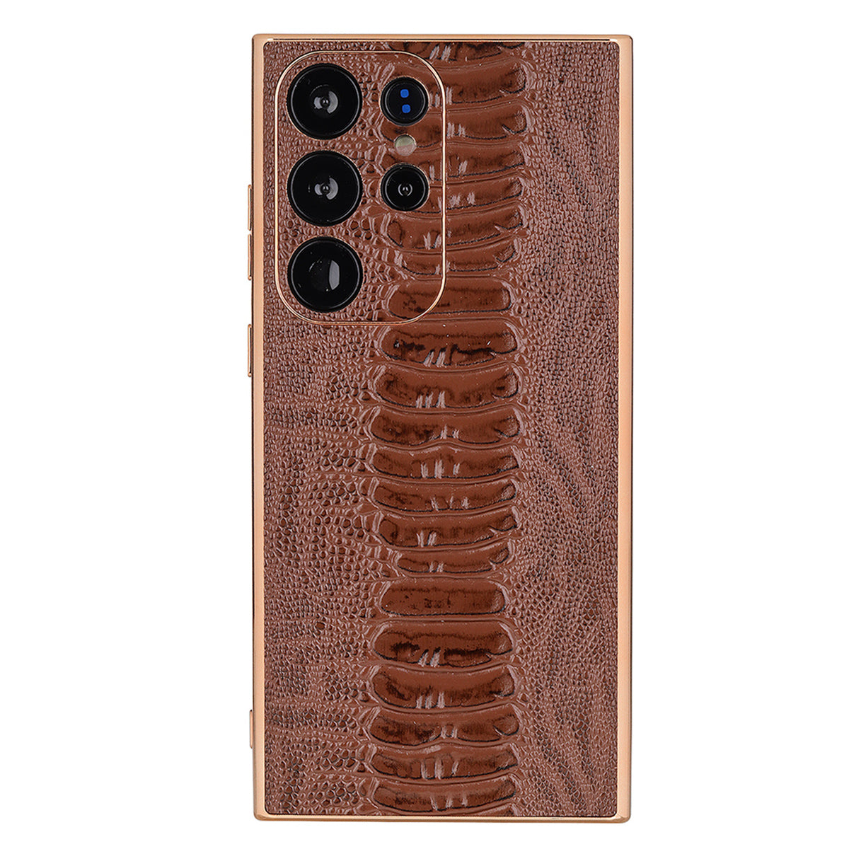 For Samsung Galaxy S23 Ultra Electroplating Crocodile Texture Case Genuine Cow Leather Coated PC TPU Cover For Samsung Galaxy S23 Ultra Electroplating Crocodile Texture Case Genuine Cow Leather Coated PC TPU Cover